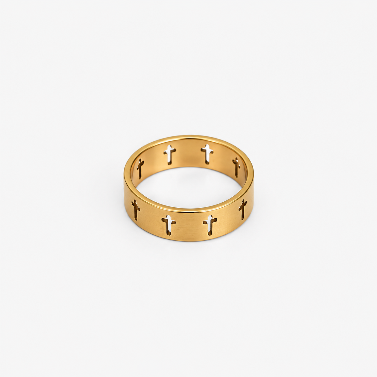 Men's Gold Cross Ring
