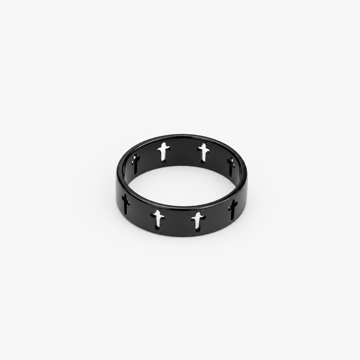 Men's Black Cross Ring